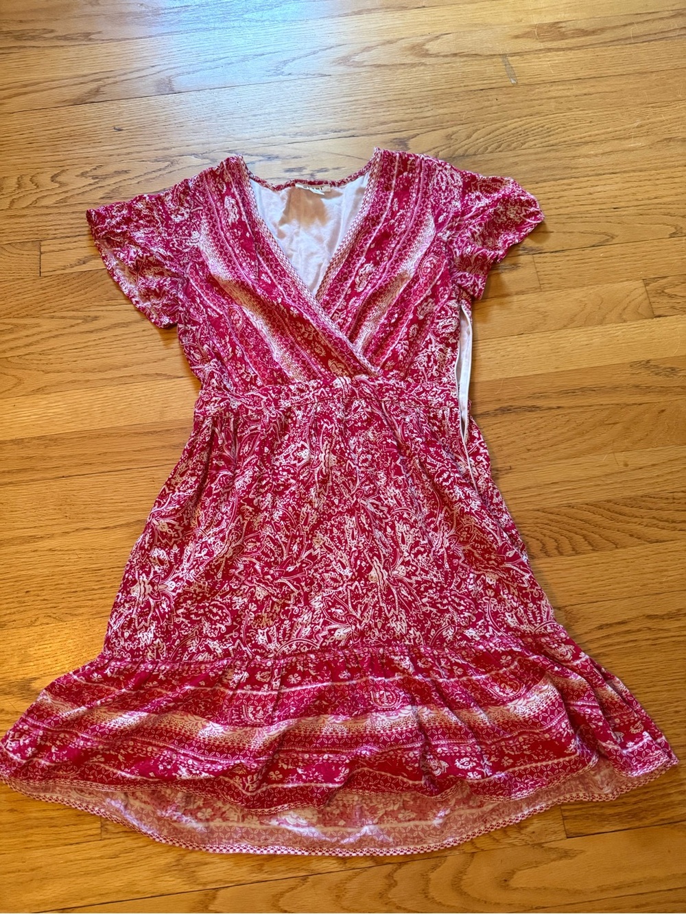 miami Pink Floral Wrap-Surplus Mini Dress